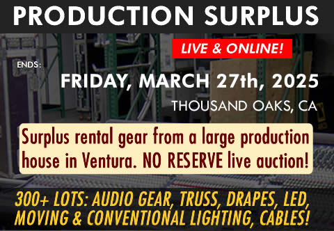 Online Auction 2025-03-27 - Audio Video Production House Surplus