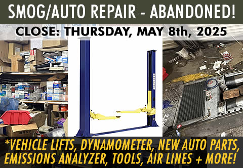Online Auction 2025-05-08 - VAN NUYS SMOG / AUTO REPAIR WORKSHOP! Abandoned Property Auction